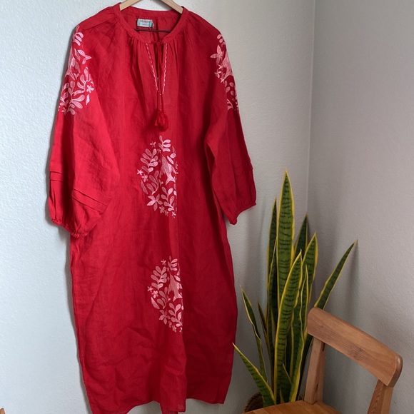 Mersea Linen Palermo Embroidered Maxi  Dress - Picture 4 of 13